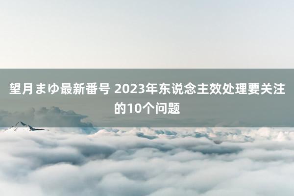 望月まゆ最新番号 2023年东说念主效处理要关注的10个问题
