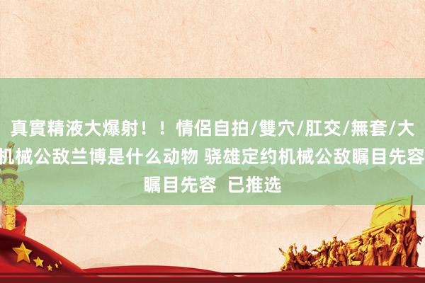 真實精液大爆射！！情侶自拍/雙穴/肛交/無套/大量噴精 机械公敌兰博是什么动物 骁雄定约机械公敌瞩目先容  已推选