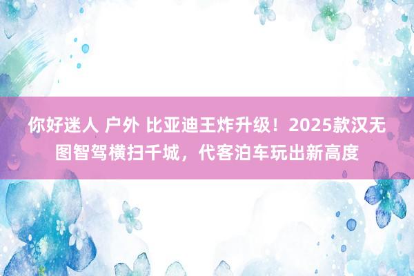 你好迷人 户外 比亚迪王炸升级！2025款汉无图智驾横扫千城，代客泊车玩出新高度