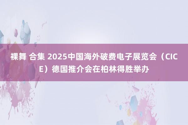 裸舞 合集 2025中国海外破费电子展览会（CICE）德国推介会在柏林得胜举办