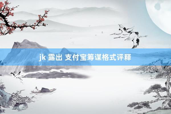jk 露出 支付宝筹谋格式评释