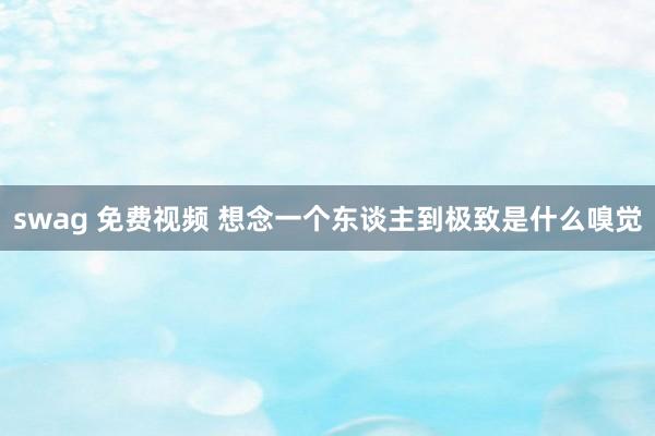 swag 免费视频 想念一个东谈主到极致是什么嗅觉